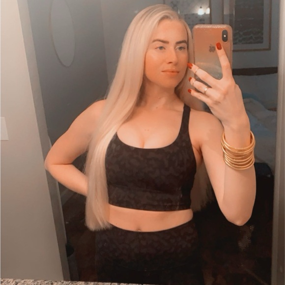 Lululemon Energy Bra *Long Line* Formation Camo Deep Coal Multi Size 4 - Picture 5 of 7